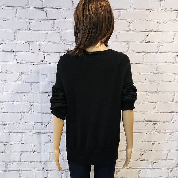 BANANA REPUBLIC - 100% merino wool black knit sweater - Picture 9 of 10